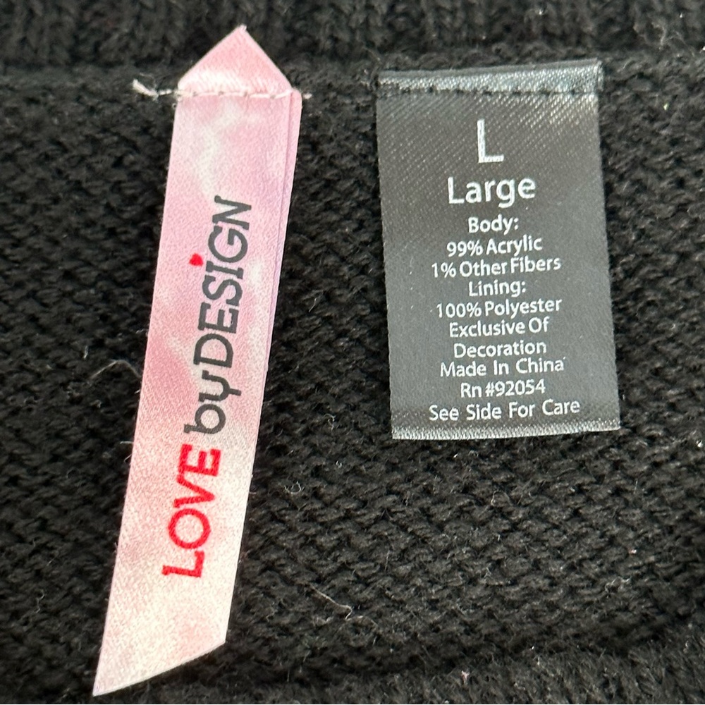 LOVE BY DESIGN Sweater Light Up Christmas Tree Black Green size Large - Picture 7 of 13